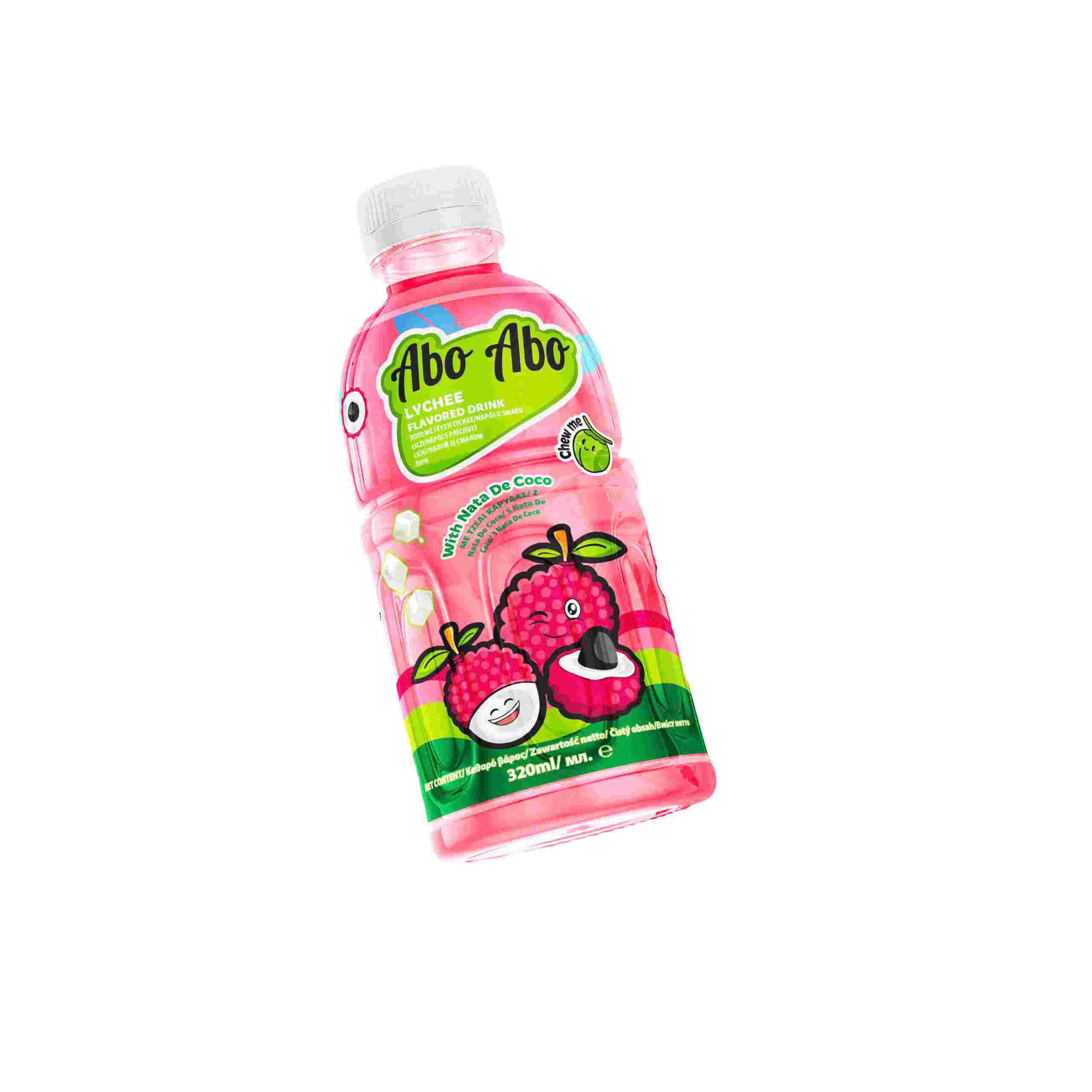 Abo Abo Nata de coco drink - Lychee 320mlx24  bottles/carton